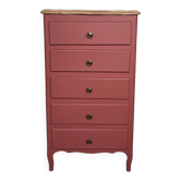 Semainier chiffonnier vintage terracotta