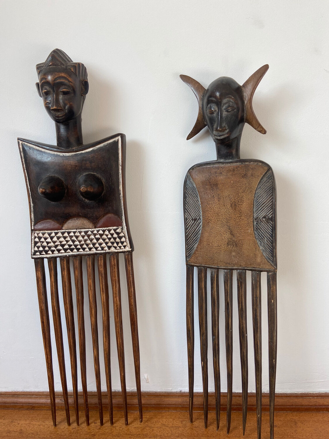 Pair of Akan combs