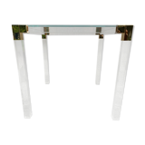 Sofa tip or transparent plexiglass, glass and brass 1970