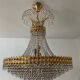 Chandelier cascade of tassels and brass