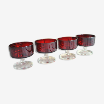 Set de 4 coupes à champagne Ruby Luminarc cavalier