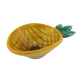 Yellow and green ceramic salad - pineapple-shaped barbotine - Vallauris France - vintage 60s