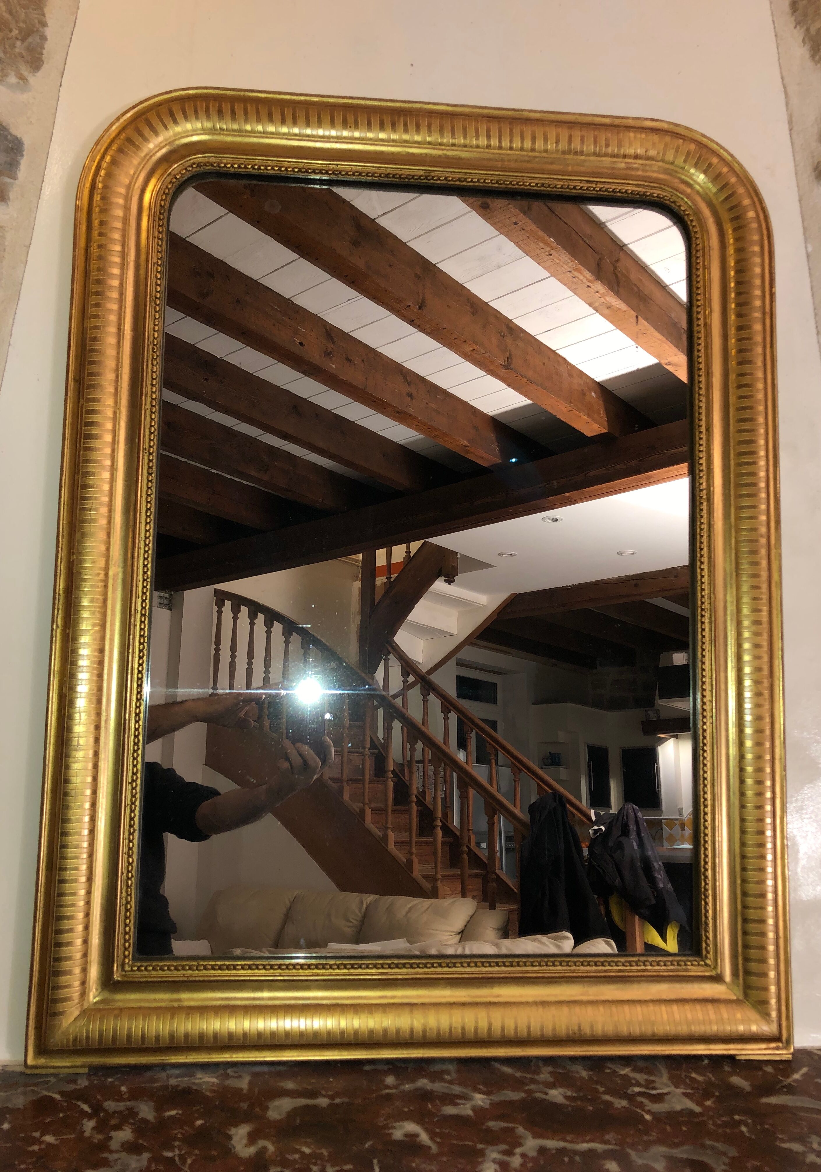 100 X 76 cm Louis Philippe gilded mirror
