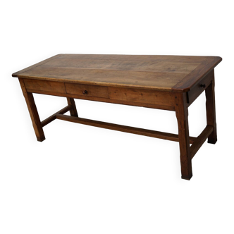 Antique elm 19th century french rustic farmhouse dining table