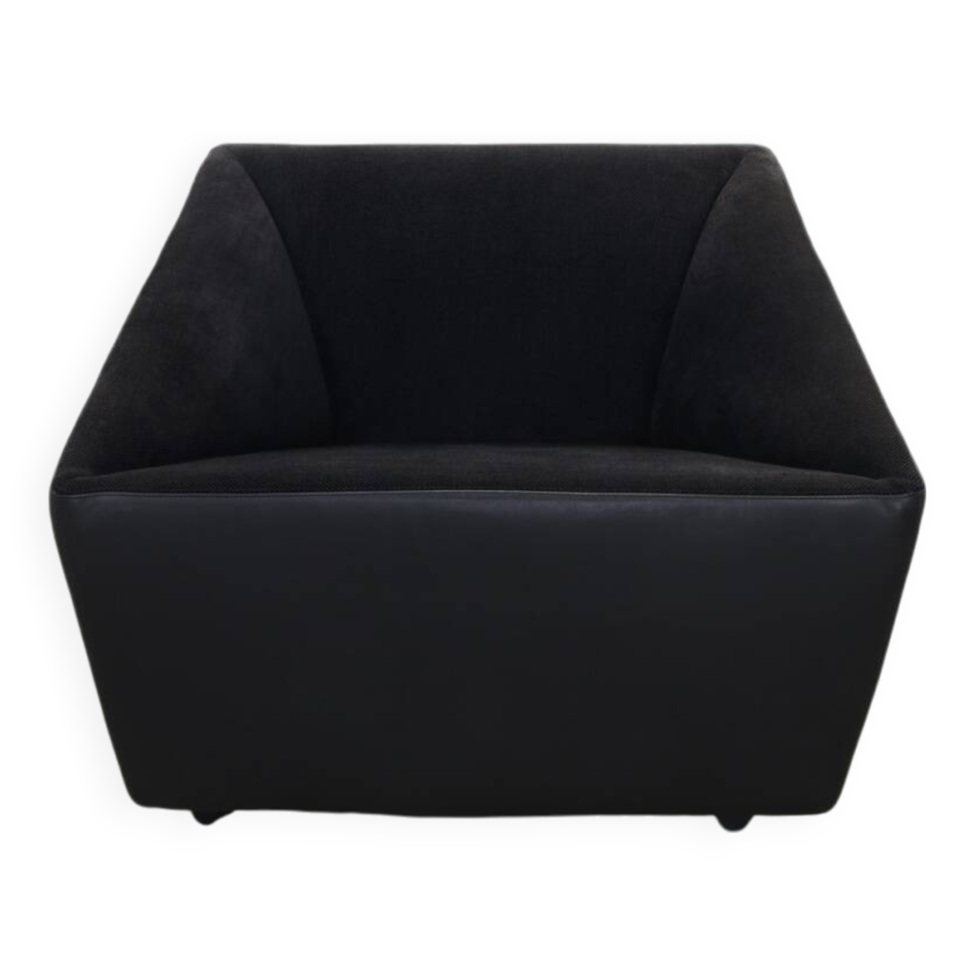 Postmodern Lounge Chair in Leather on wheels by COR