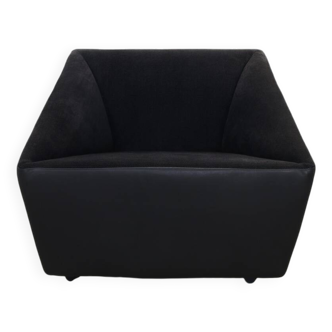 Fauteuil Lounge Postmoderne en Cuir sur roulettes par COR