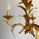 Chandelier golden metal leaves