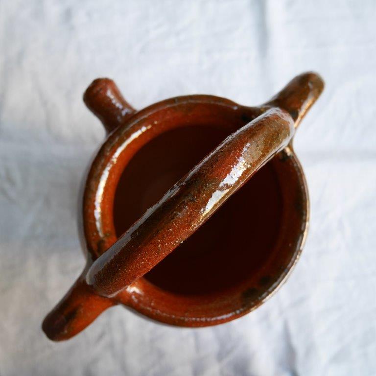 Glazed terracotta vase or jar