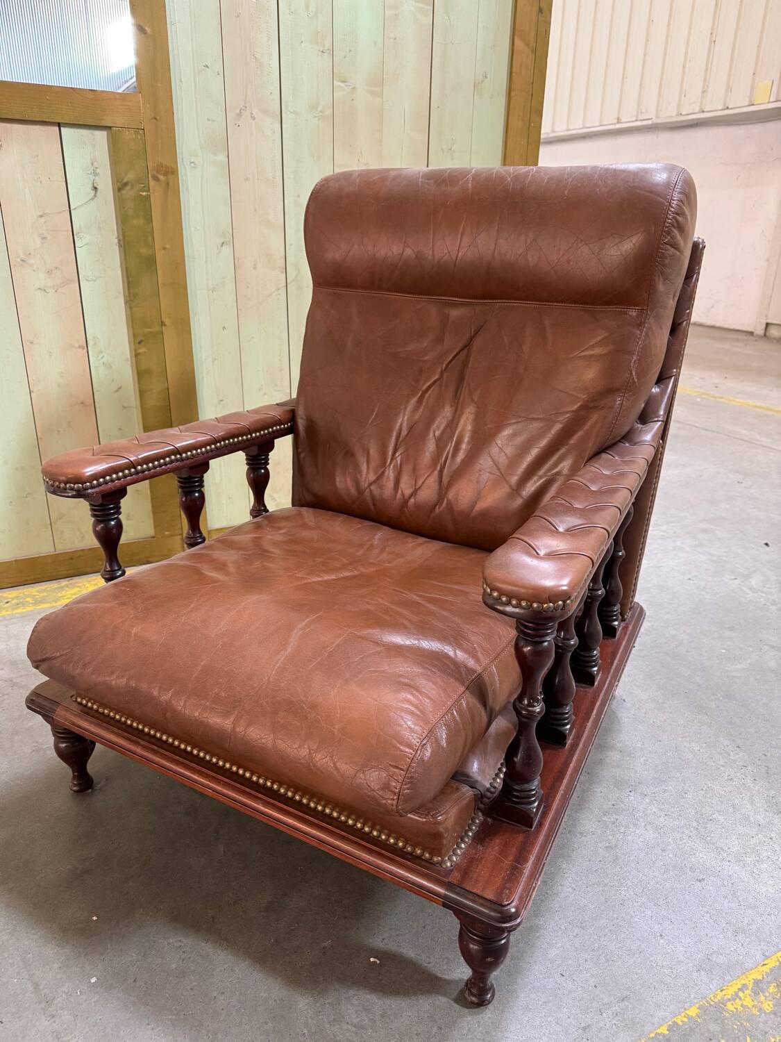 Vintage brown leather armchair