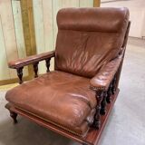 Vintage brown leather armchair