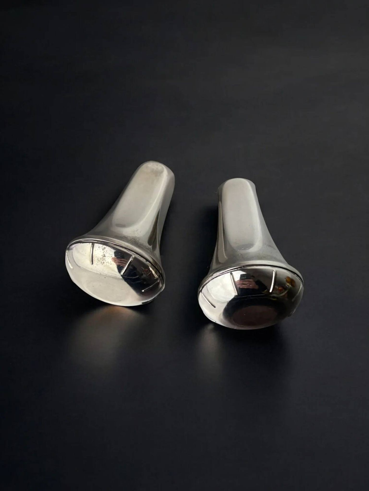 Retro-futurist faceted salt & pepper shakers, Italy, 1970s