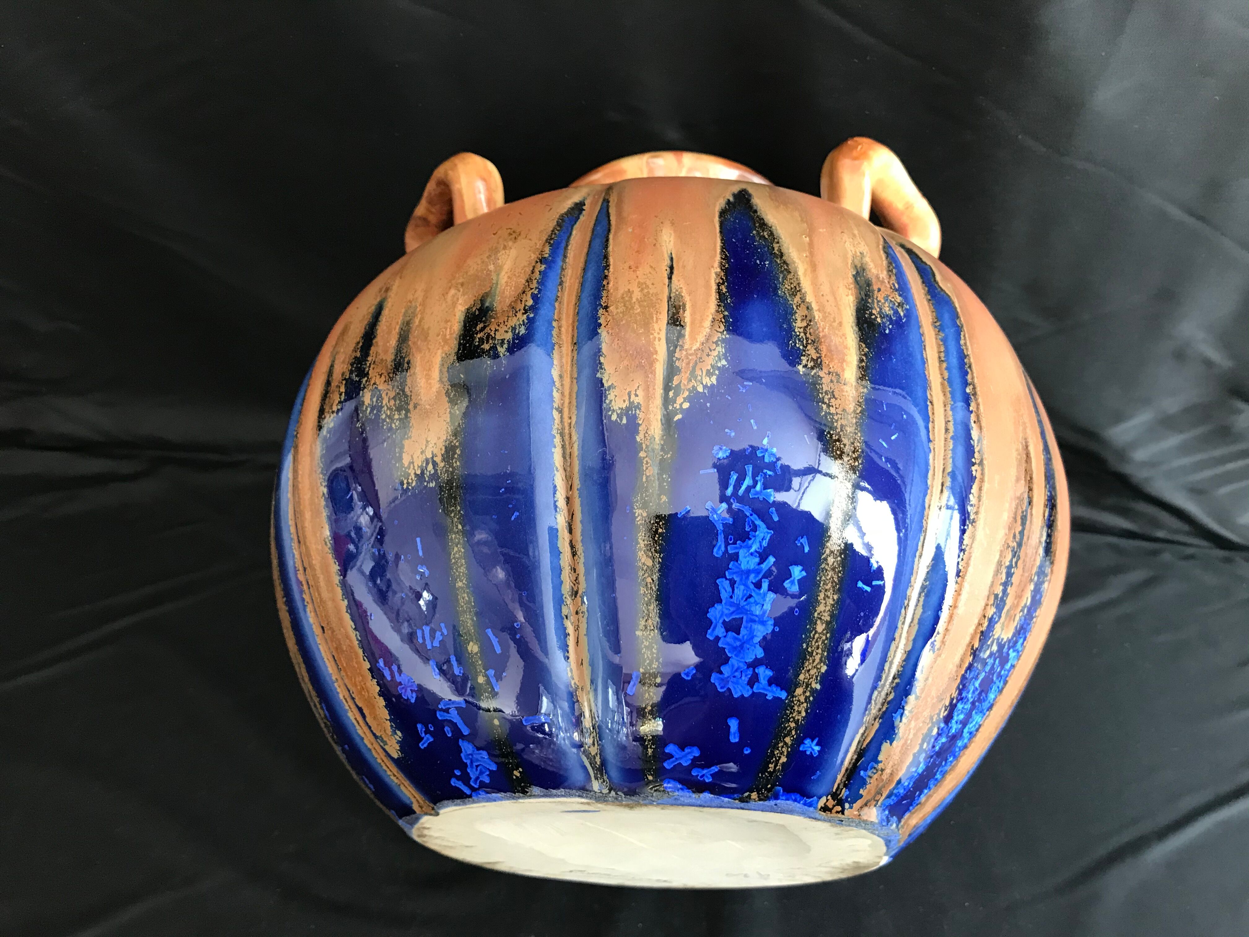 Vase with 3 handles - Gilbert Méténier - Fabrique Méténier à Gannat Art deco - art stoneware