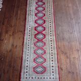 Pakistani hallway carpet, handmade in wool and silk, 278x80cm.