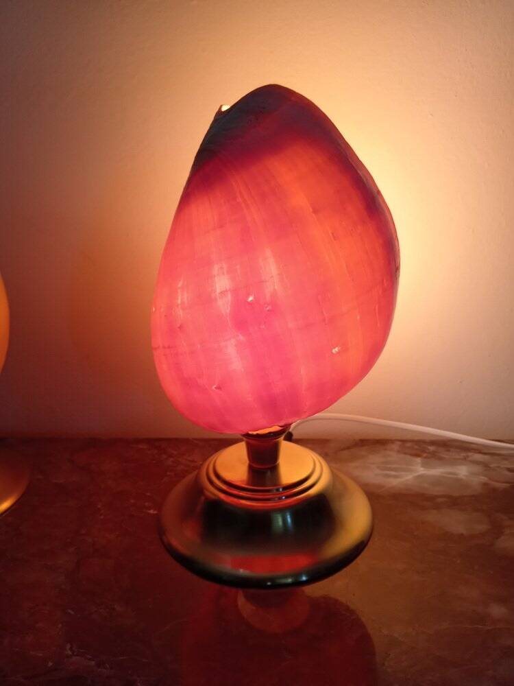 Shell table lamps, 1980s, set of 2