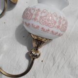 Pair of wall sconces with floral lampshades