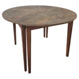 Half-moon tables with original marbled tops, Swedish provincial style Allmoge, 1860s