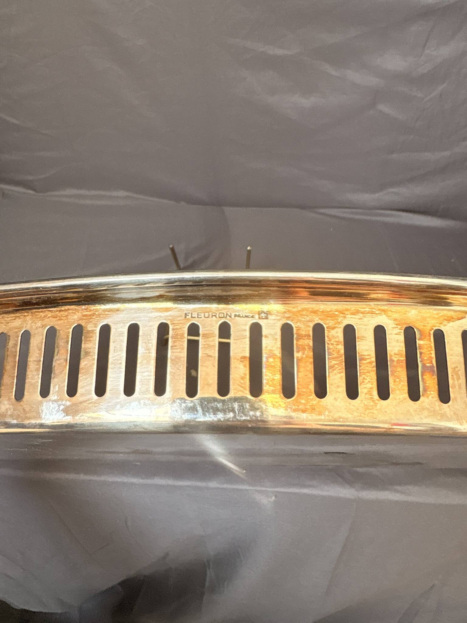 Antique Silver-Plated Metal Tray Rocaille Rococo Louis XV