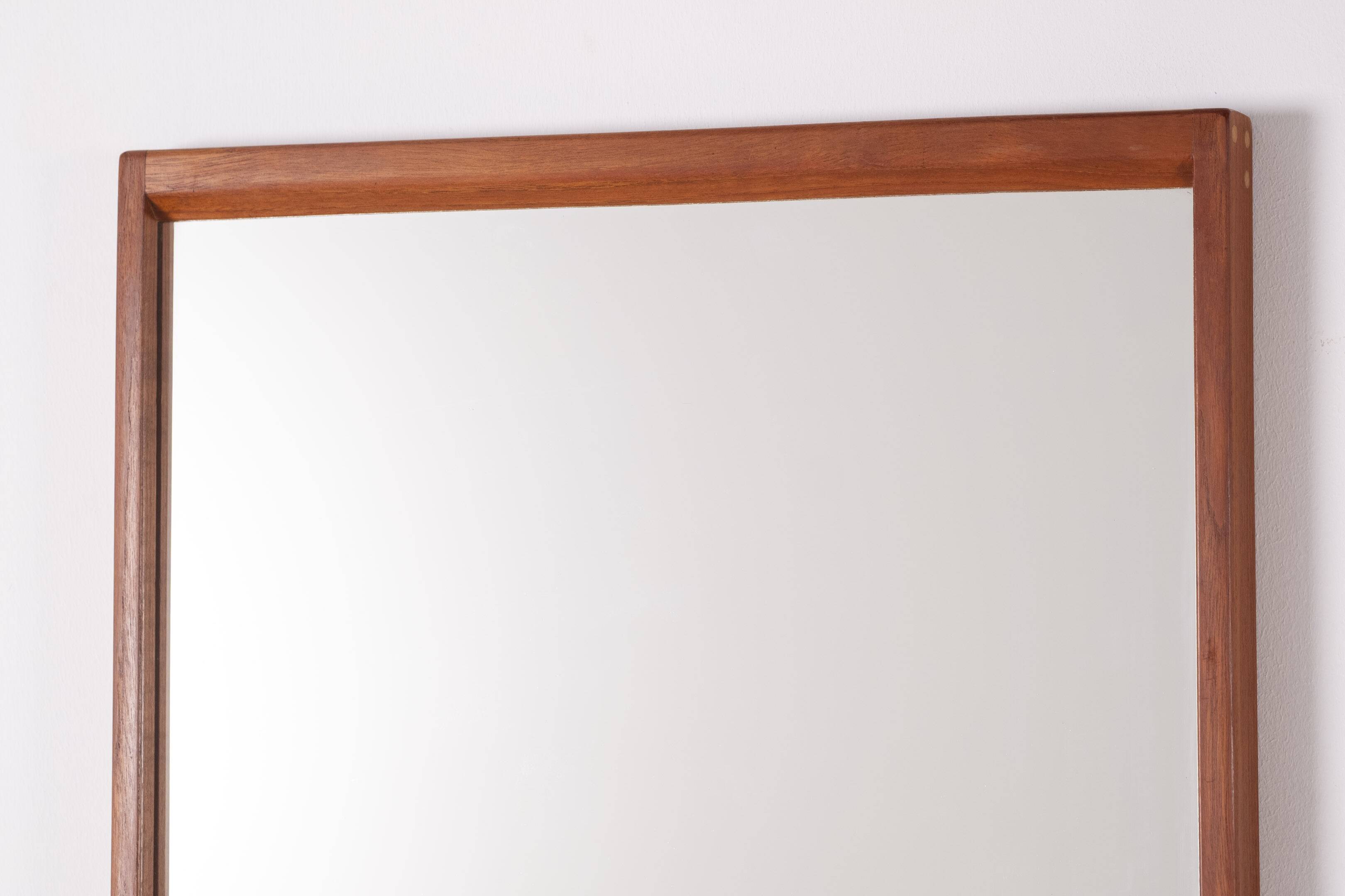 Miroir Kai Kristiansen en teck modèle 14 pour Aksel Kjersgaard, Danemark 1960