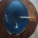Signed art glass ashtray or bowl – vintage blue design