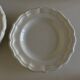 Set of 6 Gien earthenware plates with fluted edges, neo-classic white