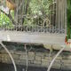 Ancient wrought iron bird cage and welded iron