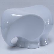 Two iridescent black and white ceramic elephants design