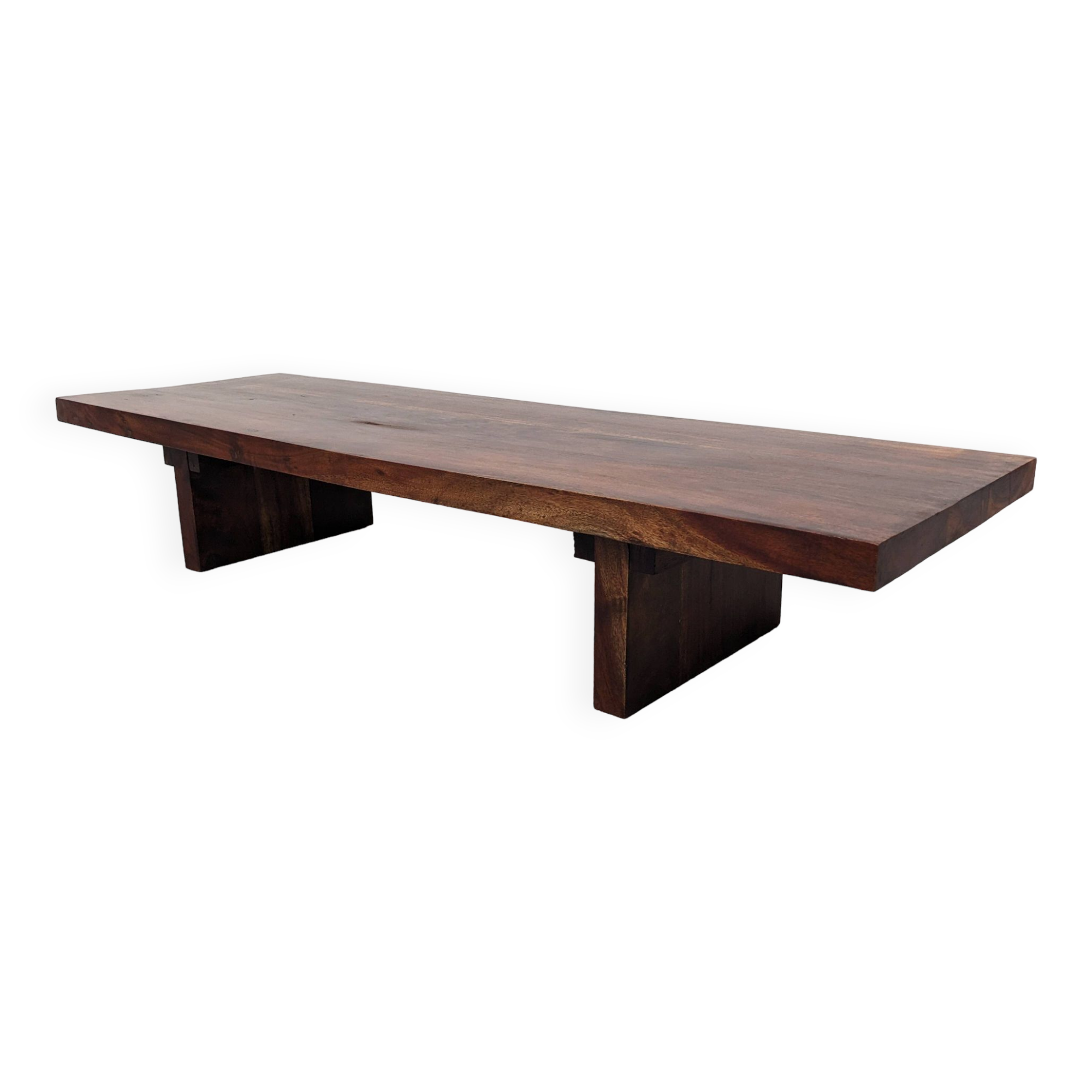 Brutalist coffee table in solid teak