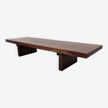 Brutalist coffee table in solid teak