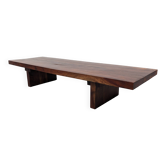 Brutalist coffee table in solid teak