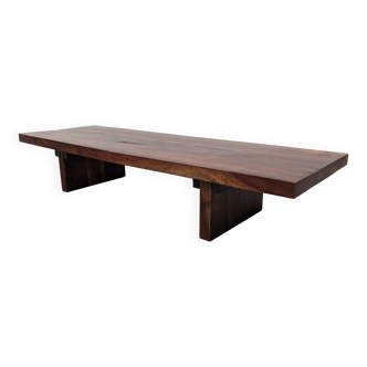 Brutalist coffee table in solid teak