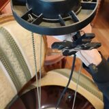 Suspension lamp design 1970s opaline eglomisé