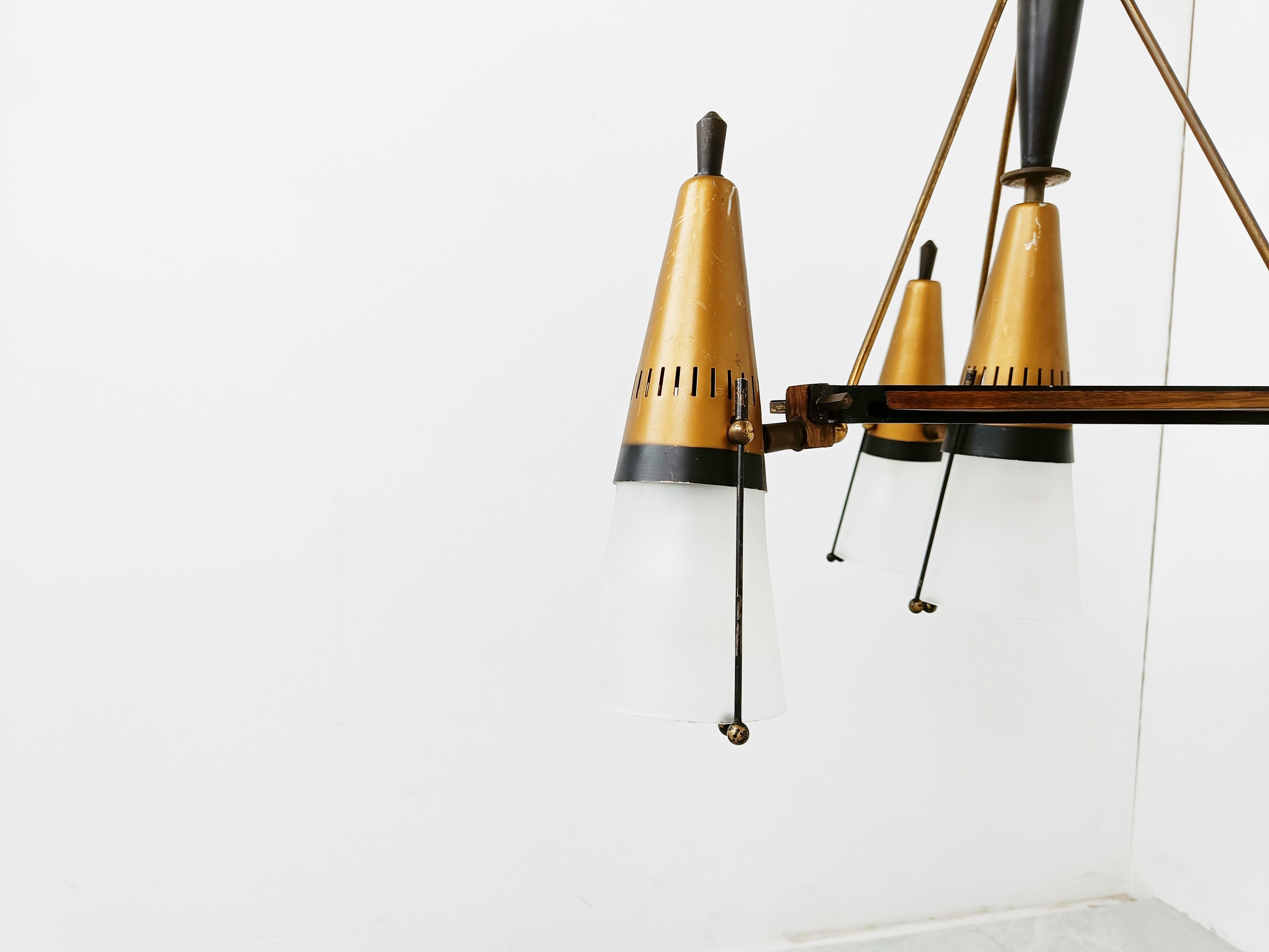 Mid century chandelier by Oscar Torlasco, 1950s
