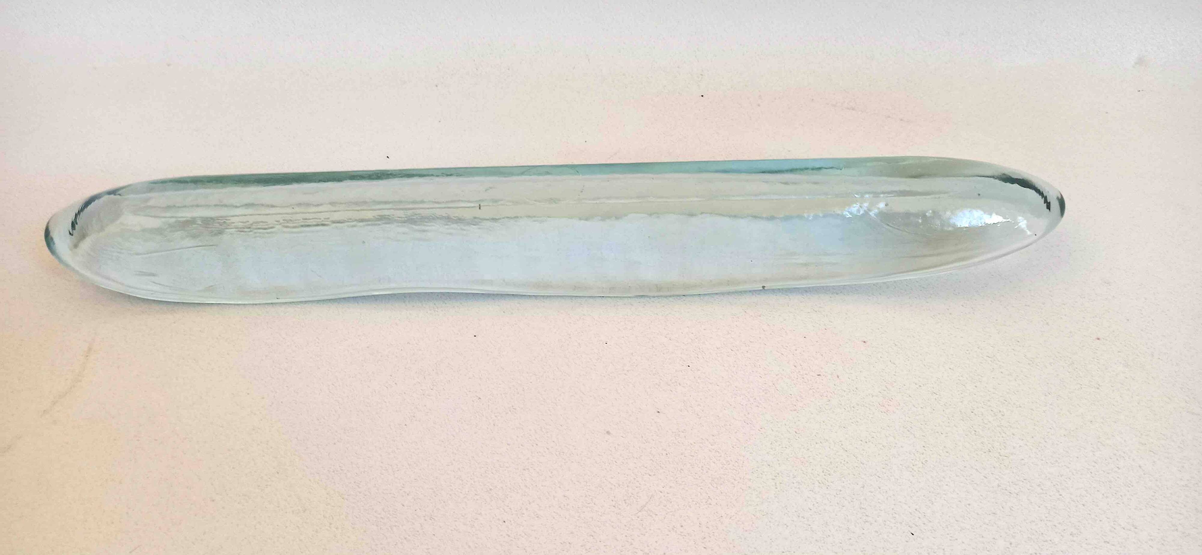 Elongated glass dish from the 70s Length 38 cm
