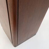 Large Art Deco console or pedestal in dark oak veneer, Belgium, 1920s