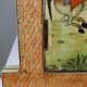 Mirror window Rajasthan in hand-painted bone decor with an ancient horseman from the early 20th century.