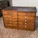 Meuble de métier, de mercerie double face à 20 tiroirs