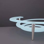 "Spirale" fruit bowl by Giuseppe Rocco for RSVP in glass and silver-plated metal, Italy 1980