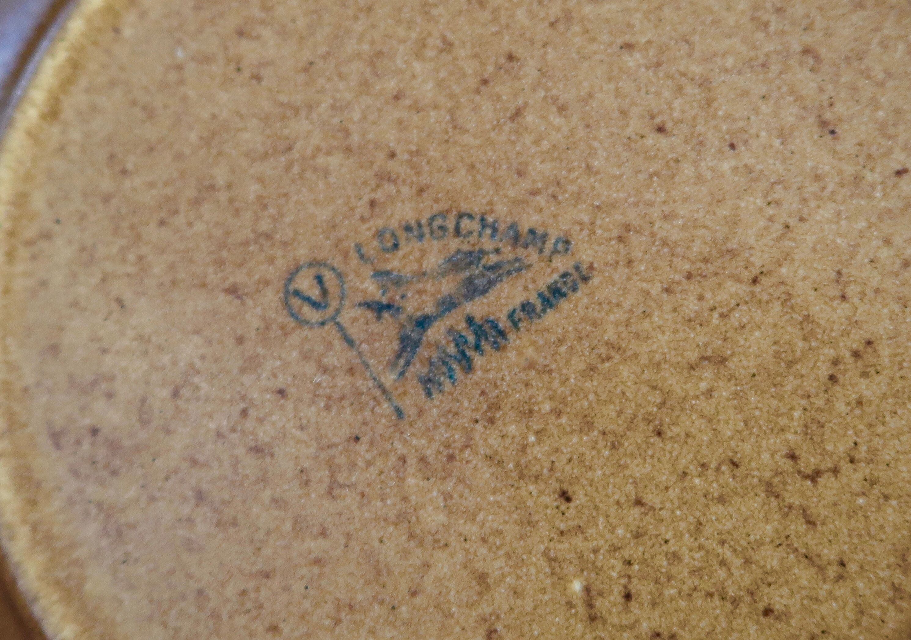 Set of 6 Longchamp plates with fish decor, 70s