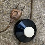 Vintage brass floor lamp in scale and opaline 1950