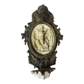Small Holy Water Font / Stations of the Cross in Wood and Plaster - early 19th century