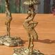 Bougeoirs en bronze, héron , Art déco orientaliste