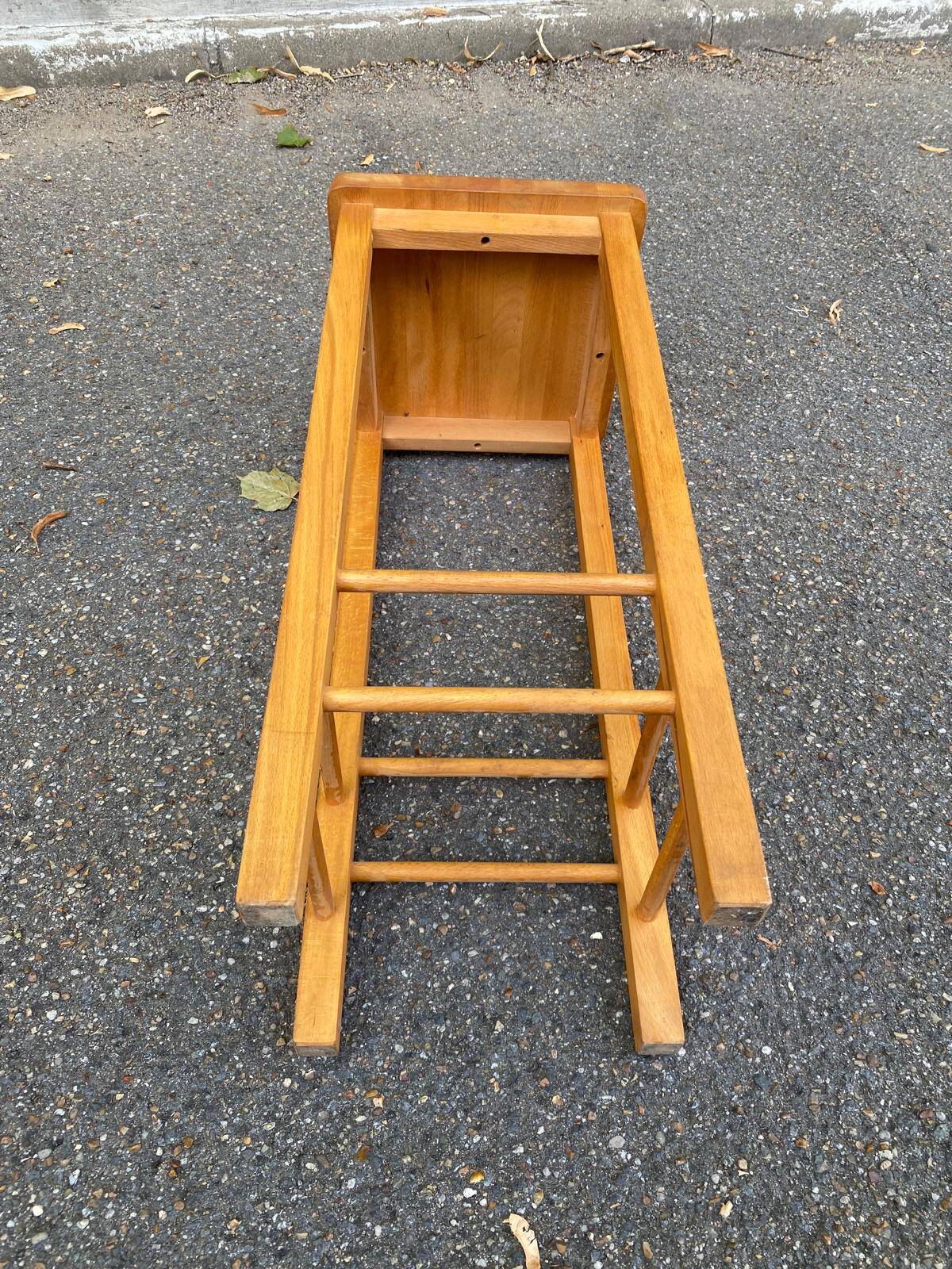Tabouret haut de bar scandinave en bois massif 75cm