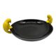 Large vintage black ceramic bowl with yellow parakeets, Vallauris.