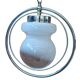 Suspension Vintage Space Age – Design des années 70 – Verre opalin et chrome
