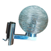 Vintage Space Age wall light 70s – Chrome metal & glass globe