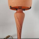 Vintage mushroom lamp glass paste signed art de France 1970