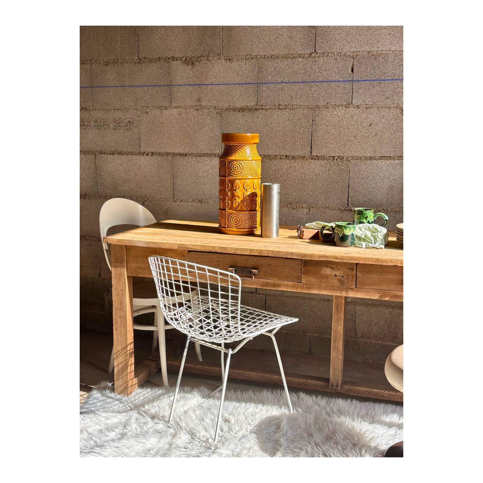 Old large solid wood table