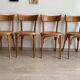 Set of 4 vintage wooden bistro chairs
