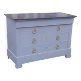 Commode 4 tiroirs ancienne gris gustave 3 marbre gris foncé