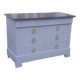 Antique 4-drawer chest of drawers, Gustave grey, 3 dark grey marble